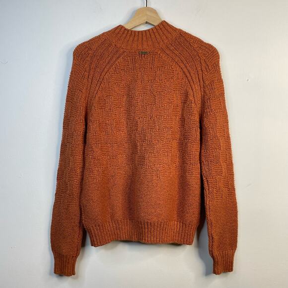 Prana Sky Meadow Chunky Knit mock Neck Cotton Blend Slouchy sweater womens S New - Picture 8 of 15